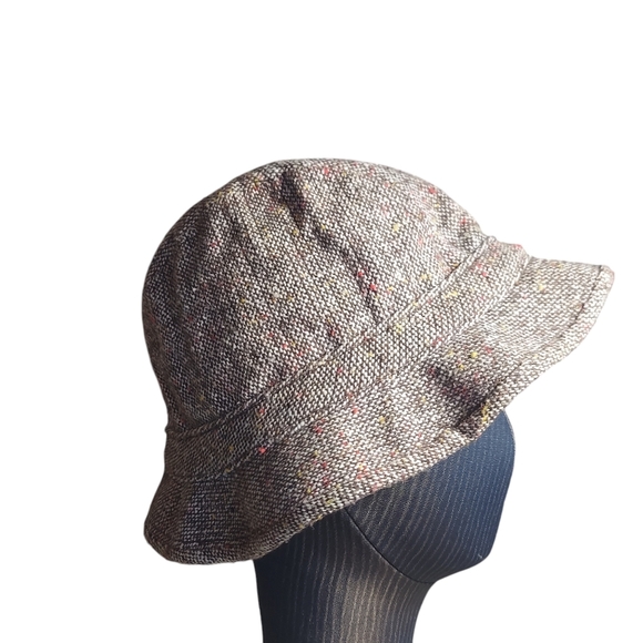 The Vagabond Pocket Hat Vintage Union Made Fedora Brown Red Tweed - Picture 2 of 15